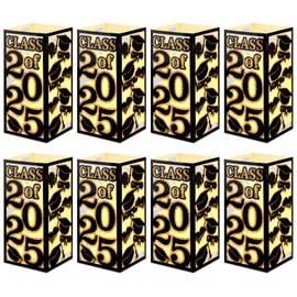 gisgfim 8Pcs Light Up Graduation Centerpieces Class of 2025 Party Decor Graduation Lantern Boxes with LED Congrats Grad Table Decor for College High School Congrats Graduation Party Supplies