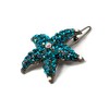 Double Accent Hair Jewelry Austrian Rhinestone Starfish Barrette Teal