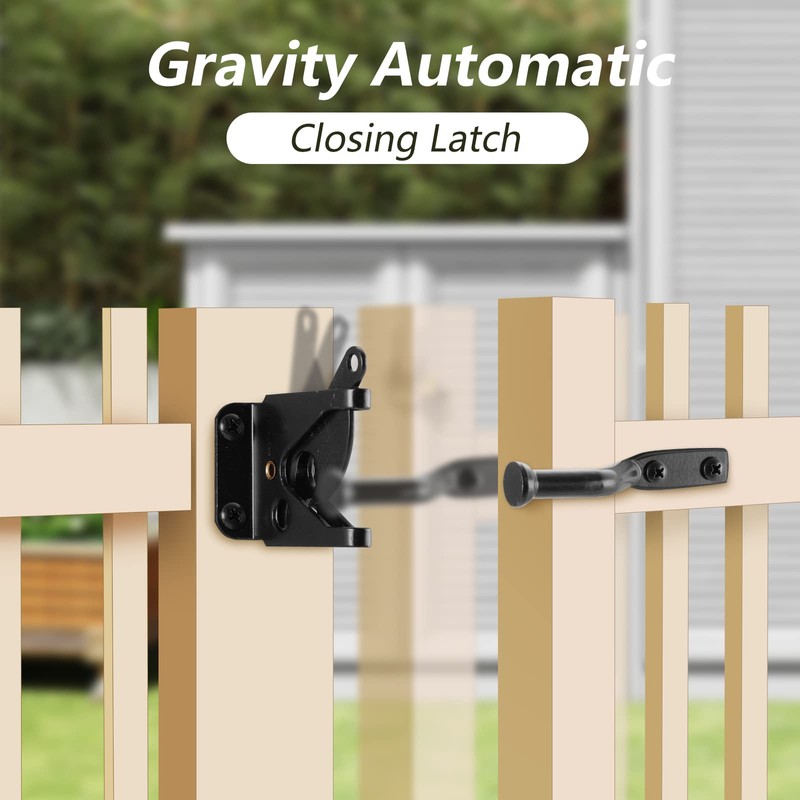 HOME MASTER HARDWARE Gate Latch for Wooden Fence Gates, Self-Locking