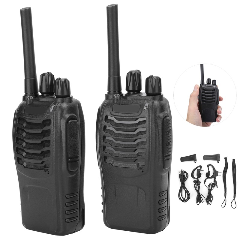 2pcs Walkie Talkie for Baofeng BF‑888H 400‑470MHz 16CH USB Charging