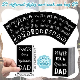 Moinchore 200 Pcs Father's Day Prayer Cards Bulk a Special Dad Pocket Bible Verses Proverbs 3: 5 Christian Religious Pocket Prayer Cards for Daddy Men's Ministry Church Gifts