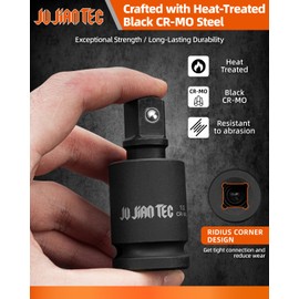 JU JIAN TEC Impact Universal Joint-Socket Swivel Set, 3 piece, 1/2", 3/8", 1/4"Inch Drive Swivel Socket Extension Set, 360 Degree Rotation, Cr-Mo steel