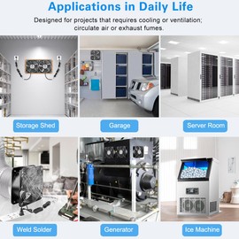 GDSTIME AXIAL Fan 20060, 110V 120V AC 200mm x 200mm x 60mm Heavy Duty Industrial Fan, for DIY Cooling Ventilation Exhaust Projects