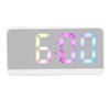 White Digital Alarm Clock with LED Mirror Screen Fashion Electronic