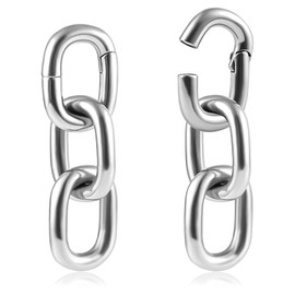 Vankula Ear Tunnel Weights Flesh Ear Weights Chain Stainless Steel for Men Women Ear Piercing Stretched Jewellery 4 mm 6 mm, Metal