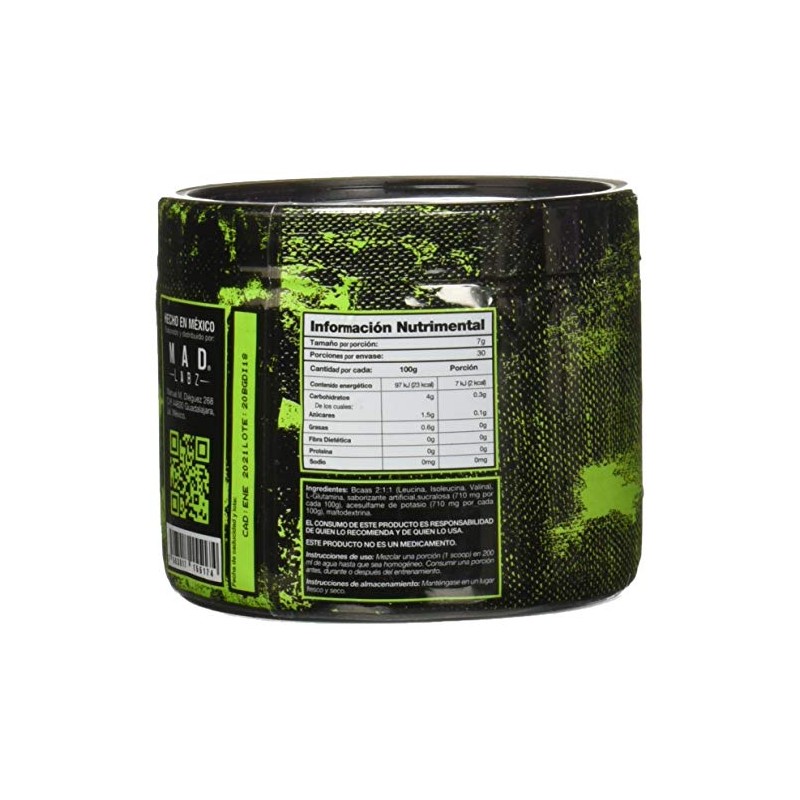 Bcaa + Glutmamina, Mad Labz, 30 servicios, 210 g, 7