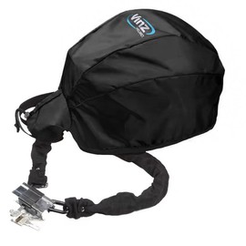 VINZ Crest Helmet Bag / Helmet Bag for Motorcycle Helmet / Scooter Helmet with Practical Cut-Out for a Chain Lock / Cable Lock - Black