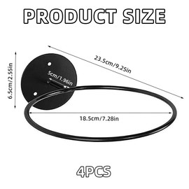 YunBey Pack of 4 Ball Mount Wall Basketball Holder Wall Mount Football with Screws Wall Mounted Ball Stand for Volleyball Rugby Basketball Football (Black)