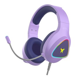 STF | Audífonos Gamer para PC Muspell Prime | Conexión 3.5 mm | Luz LED RGB | Bocina 50 mm | Micrófono Flexible | Control de Volumen (Rosa)