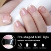 600 Pcs Uñas Postizas Transparentes, Falsas Nail Tips Almendra Cortas