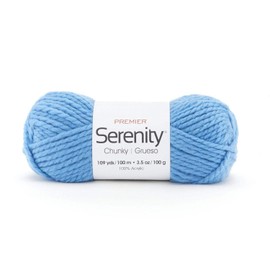 Premier Yarns Serenity Chunky Yarn, Yarn for Crocheting and Knitting, Ideal for Beginners and Experienced Crafters, Acrylic Yarn, Blue Sky, 3.5 oz, 109 Yards