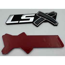 3D Self-Adhesive Side Fender Rear Emblem Nameplate Letter Sticker 3D Badge Decal Compatible with LSX 2PC (Chrome Black)