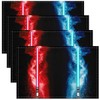 Lightsaber 12x18 Inch Placemats for Dining Table,Red Blue Tie Dye