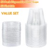 50 Pack Clear Cups with Lids6 oz Plastic Disposable Cups