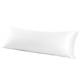 HandSun Satin Body Pillow Pillowcase for Soft Long Pillow Cases, Silky Slip Cooling Body Pillow Cover for Adults Pregnant Women, 1pc (Body 20"x54" (Body(20"x54"), Pure White)