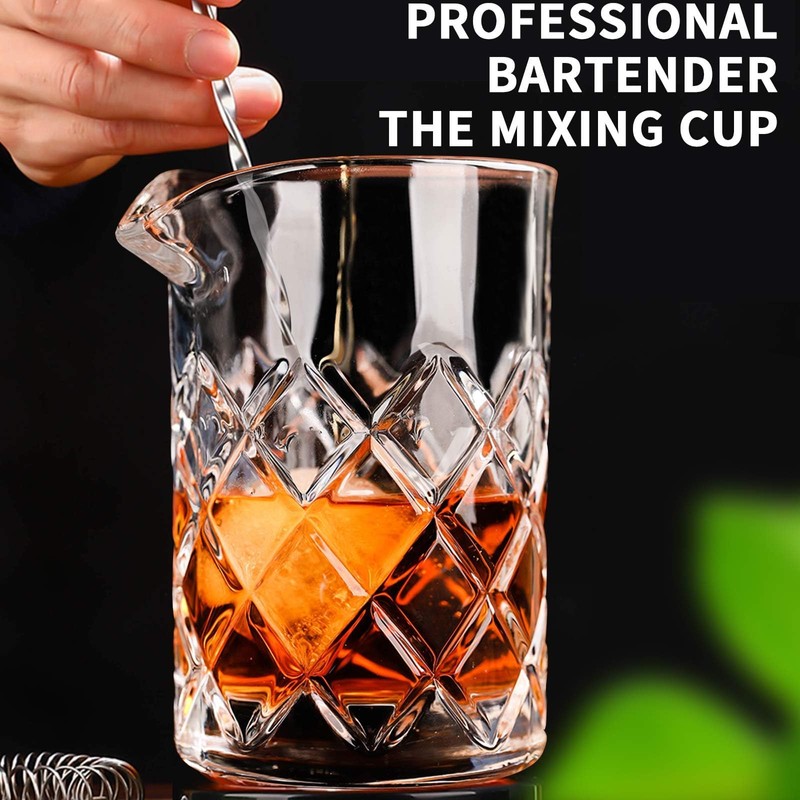 Cocktail Mixing glass – 17oz Cocktail Stirring Glass with Thick