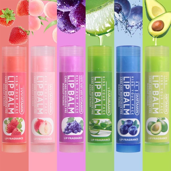 Nourishing Lip Balm for Dry & Chapped Lips, 6Pcs Ideal
