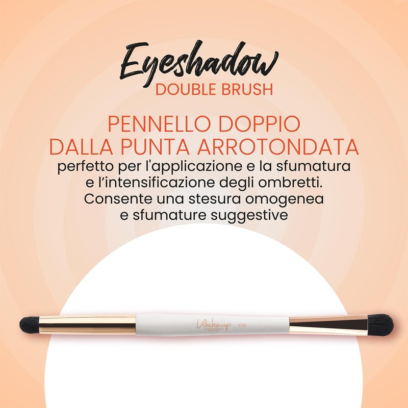 Wakeup Cosmetics Milano Double Eyeshadow Brush, # 106