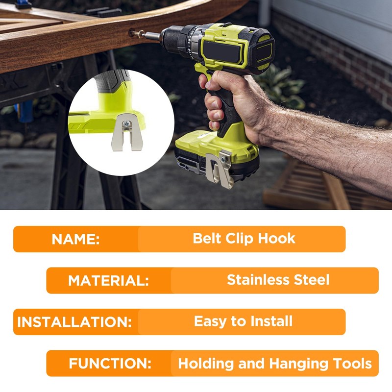 MARRTEUM 6PCS Belt Clip for Ryobi, 304 Stainless Steel Drill