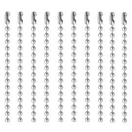 Ball Bead Chains, 100Packs Ball Bead Chains with Connector Clasp Keychain, 10cm/3.9 Inch