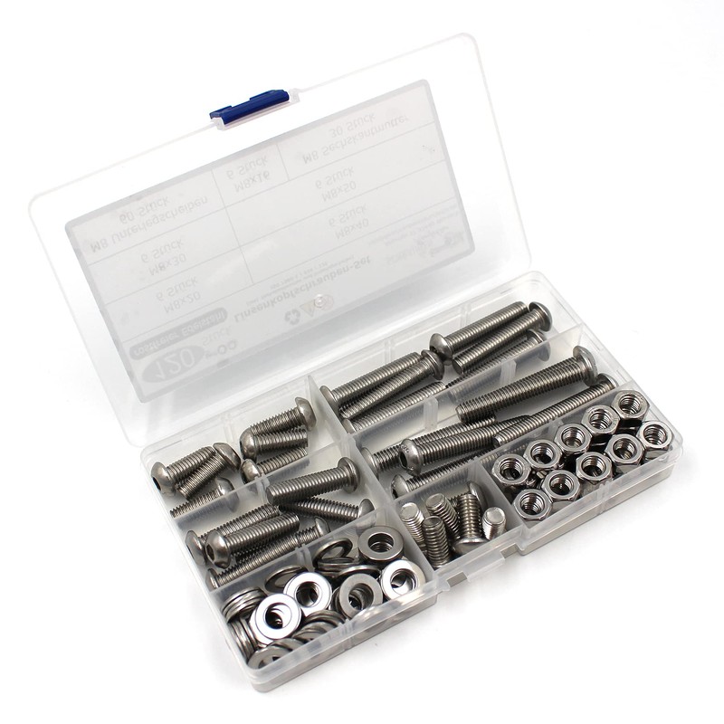 120-Piece Set of Rounded Head Screws with Hexalobular Socket/Torx (TX)