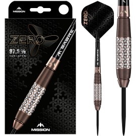 Mission Darts | Mission Zero Darts Set | Steel Tip | 98% Tungsten | Bronze PVD | Available in Multiple Weights. (24, Grams)