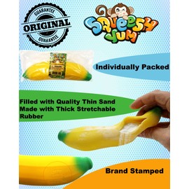 JA-RU Super Stretchy Banana and Bouncy Ball Bundle Fidget Stress Relief Toy for Kid and Adults. Stretches Long. Great ADD ADHD Autism & Hand Therapy. Plus 1 Bouncy Ball. Smells Good 3340p.