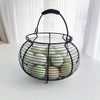 Farmhouse Wire Egg Baskets for Gathering Fresh Egg With Handle,