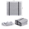 SYDR Terry Kitchen White Grid Dish Cloths,100% Cotton(8 Pack) 12