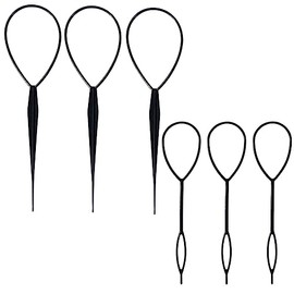 WeddHuis Pack of 6 Loop Tool, Hair Tail Twister, Hair Braiding Tool, French Hair Twister, Quick Spiral Braiding DIY Hair Styling Aid Tool for Women, Girls