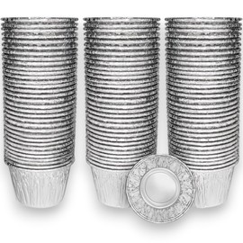 100 Aluminium-Förmchen Aluschalen, 135 ml, 85 x 38 mm, für Cupcakes, Muffin Zubehör, herzhafte Kuchen, backofen- und kühlschrankgeeignet, 100 Stück