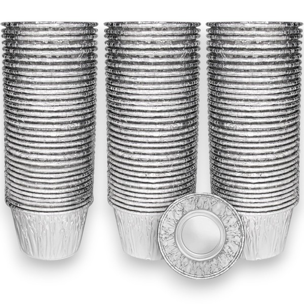 100 Aluminium-Förmchen Aluschalen, 135 ml, 85 x 38 mm, für