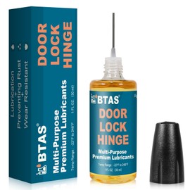 BTAS Door Lock Hinge Lubricant Oil Squeaky Fix Lube for Keyhole with Needle Oiler 1 oz 1 Pcs
