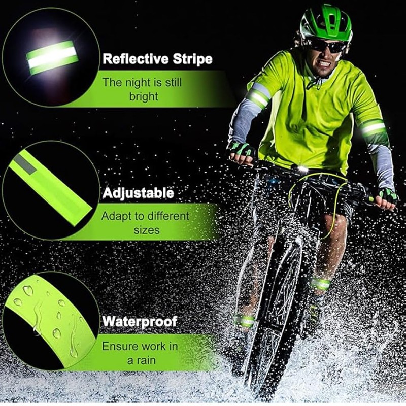 HSYTEK Reflective Bands Set - Elastic and Visible, 2-Piece with