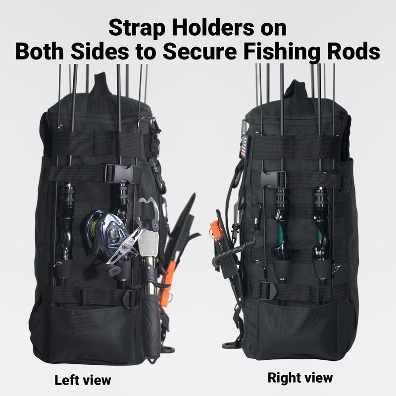 kokkoya Small Fishing Bag Tackle Backpack with Rod Holder 16L
