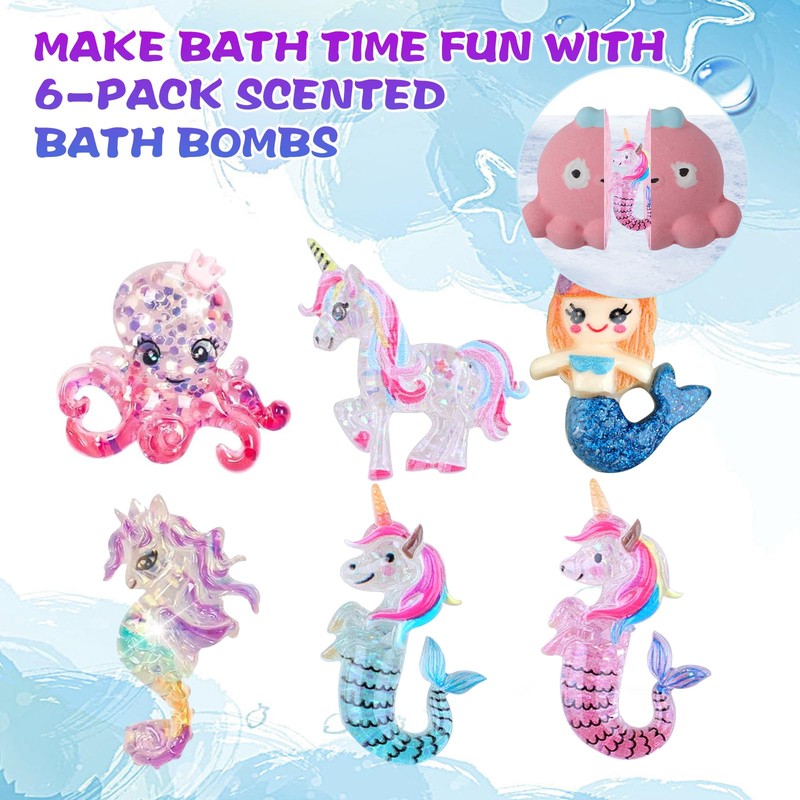 Bath Bombs for Kids Girls,Bath Toys for Kids, 6PCS XXL