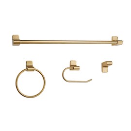 Globe Electric 51695 4-Piece Bath Accessory Kit, Matte Brass, Towel Bar, Towel Ring, Robe Hook, Toilet Paper Holder, Black Bathroom Sets Accessories, Home Improvement, Beauty Room Accessories