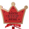 Christmas Stop Here Decor Metal Solid Wood LED Delicate Santa