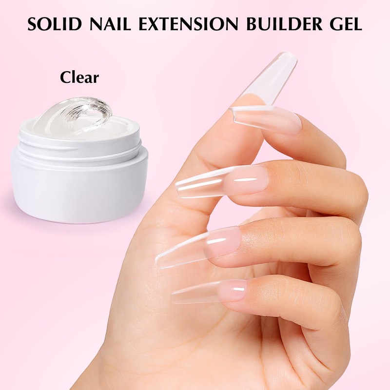 AIMEILI Solid Nail Gel for Gel Nails Set Clear Solid