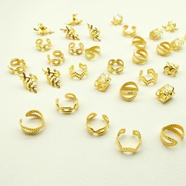 100 pcs Gold Hair Cuffs for Braids Jewelry Accessories - Gold Beads and Clips for Women's Dreadlocks and Braided Hairstyles