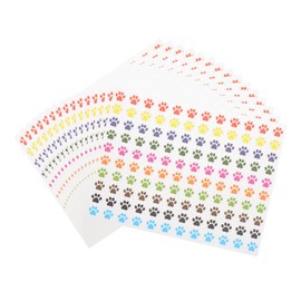 MECCANIXITY Multicolor Paw Print Stickers 1800Pcs 0.35inch Self-Adhesive Colorful Dog Paw Bear Labels Fit Laptop Reward Walls Sticker