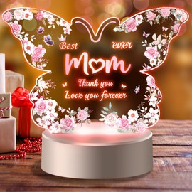 Mothers Day Gifts, Gifts for Mum, Glowing Acrylic Block Mothers Day Gifts for Mum, Mothers Day Present from Son Daughter, Mothers Day Presents Mothers Day Decorations for Mum Birthday Gift (Butterfly)