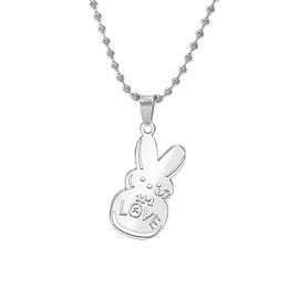 Ticome Lil-Peep Necklace Stainless Steel Rapper Pendant Gifts for Young Singer Fans,Simple Personality Fashion Jewelry Hip Hop Trend LOVE Necklace(Silver)