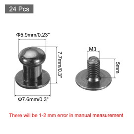 QUARKZMAN Pack of 24 Mini Drawer Knobs 5.9 mm x 7.6 mm Vintage Antique Furniture Knobs Round Drawer Handles with Screws Cabinet Door Knobs for Cupboards Drawer Jewellery Box Chest of Drawers Grey