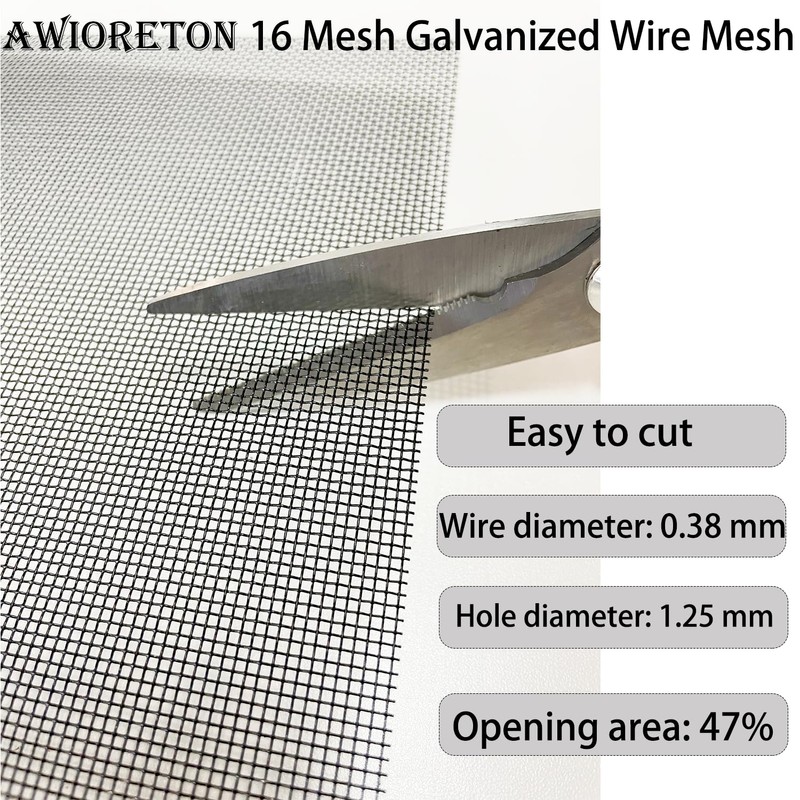 Wire Mesh Sheet, 4 Pack 16 Mesh Woven PVC Coated