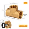Brass T-piece, 2 pieces 1/2 inch female x female thread