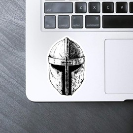 Medium 100mm 'Knight Helmet Front View' Permanent Sticker Decal for Cars/Windows/Bins/Walls etc (DW00136077)