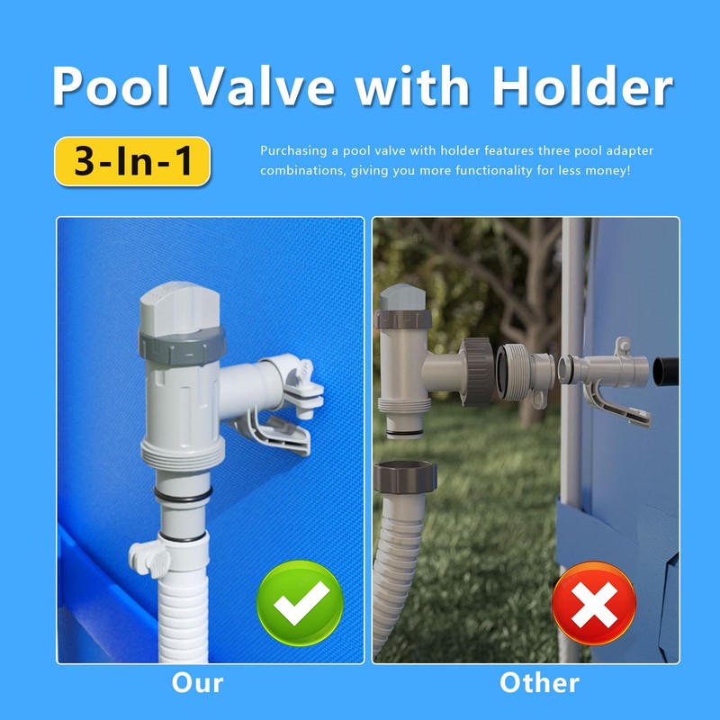 Plunger Valve with Holder for Above Ground Pools - Pool