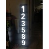 8 Inch Tall Classic Black-White Light Up House Number Big
