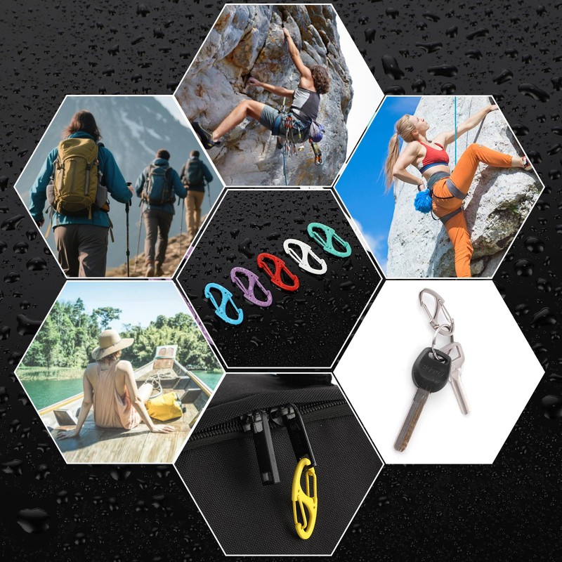 20PCS S Carabiner Clip Small Alloy Snap Hook Anti Theft